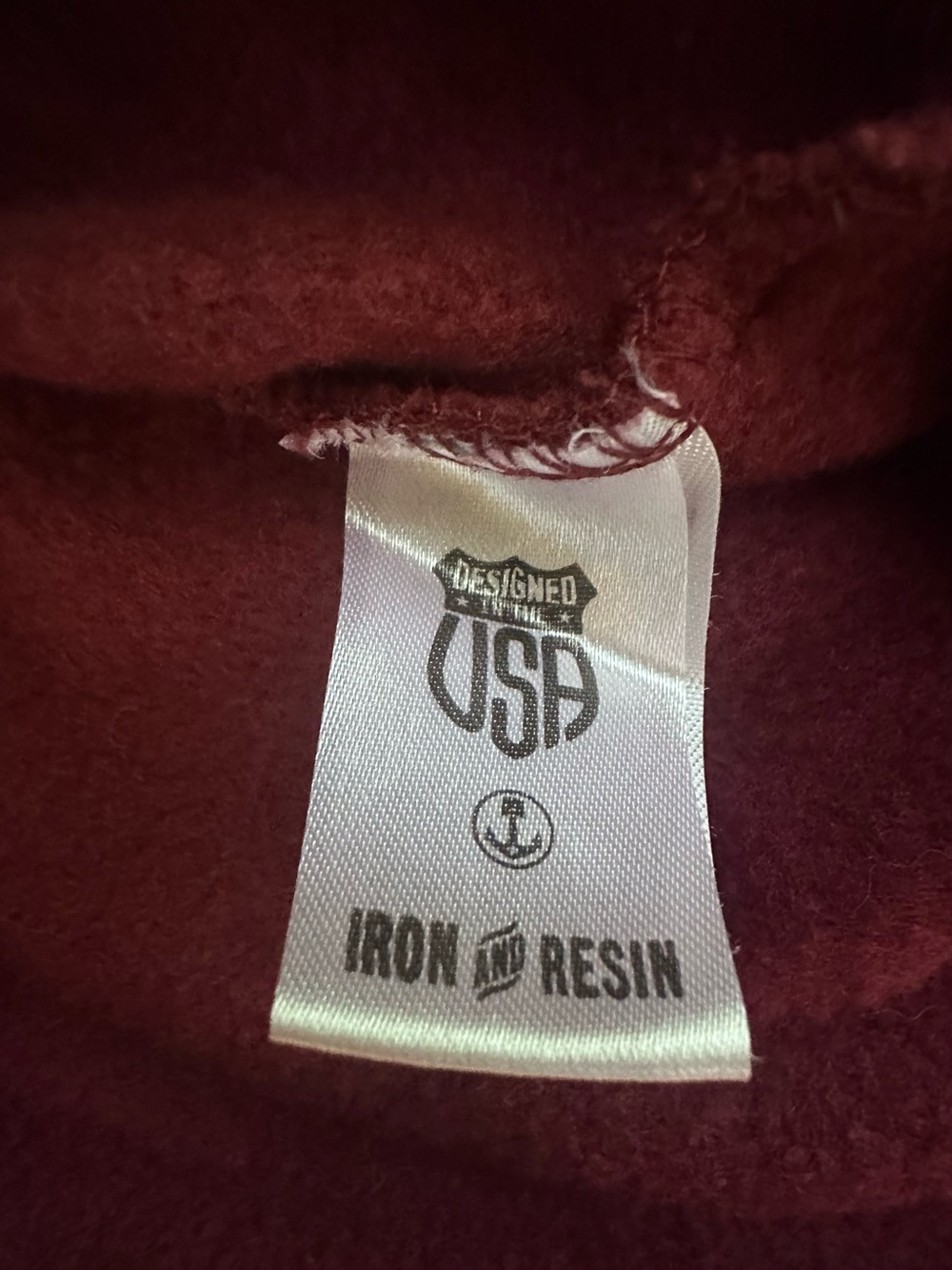 Men’s Iron & Resin Maroon Burgundy Crewneck Sweatshirt XL Flawless - Picture 5 of 7